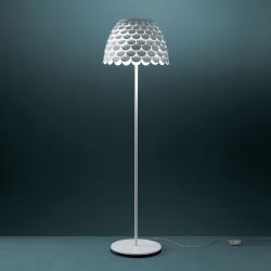 Carmen lámpara of Floor Lamp recta 178cm E27 + R7s white