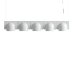 Igloo lámpara Lampada a sospensione 5 módulos down 5x10W LED bianco Grigiastro