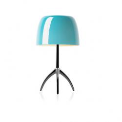 Lumiere Lampe de table Grand avec commutateur - Structure Aluminium/abat-jour turquoise