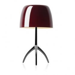 Lumiere Table Lamp pequeña with intensity regulator - Structure Aluminium/lampshade cherry