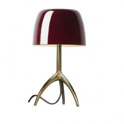 Lumiere Table Lamp pequeña with switch - Structure Champagne/lampshade cherry
