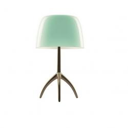 Lumiere Table Lamp pequeña with intensity regulator - Structure Champagne/lampshade turquoise