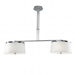 Leila Pendant Lamp Doble G9 4x40w + E14 4x15w - Chrome lampshade fabric white