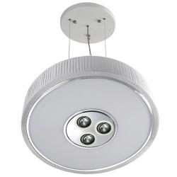 Spin Pendant Lamp ø100cm 7x30w PL E27 + 3 Downlights QR 70 BA15d 50w white