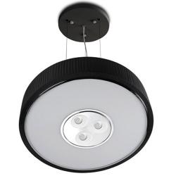 Spin Suspension ø100cm 7x30w PL E27 + 3 Downlights Cree LED orientables 4w 350mA 2900ºK Noir