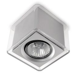 LedBox lâmpada do teto Quadrada polycarbonate Transparente GU10 - Transparente/Cinza
