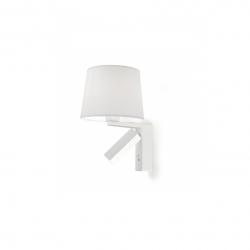Hall (Solo Structure) Wall Lamp Doble without lampshade E27 1x60w + lector LED 1x3w - White mate