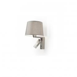 Hall (Solo Structure) Wall Lamp Doble without lampshade E27 1x60w + lector LED 1x3w - Ní­quel Satin