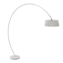 Hoop lámpara de Pie 212cm con interruptor 3xE27 Max 23W - pantalla plisada poliuretano blanco mate