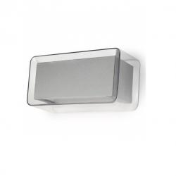 LedBox luz de parede 24cm 1xG24q2 18W - Transparente/Cinza