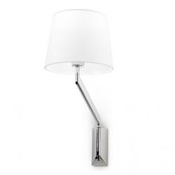 New hotels Wall Lamp 1xE27 Max 18W - Chrome lampshade White Fabric