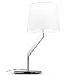 New hôtels Lampe de table 1xE27 MAX 18W - Chrome abat-jour Tissu Blanc
