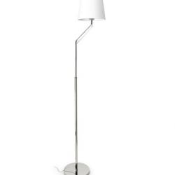 New hotels Floor Lamp 1xE27 MAX 18W - Chrome lampshade White Fabric