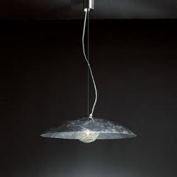 Padella Lampada a sospensione 2 lampade Foglia di argento