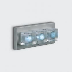 Luminaria glim cube óptica e Superficie sin Alimentador LED Azul 3x1w