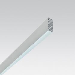 In30 Perfil de longitud simple en extrusión de Aluminio versión Minimal pantalla prismatizada