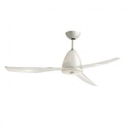 Ghost Fan 127cm without light 3 blades Transparent without mando - Grey/Satin Glass