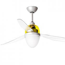 Swing Ventilatore 127cm luce LED 17w 3 lame Trasparente senza mando - Grigio/Giallo