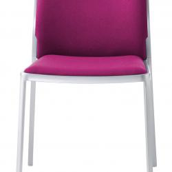 Audrey Soft chair without arms Aluminium Shiny (2 units packaging) Fabric Trevira