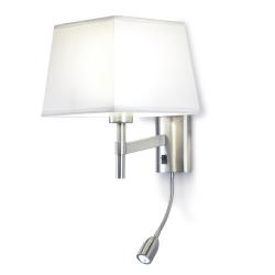 Bristol (Solo Structure) Wall Lamp Reading without lampshade 16,5x17,4x12cm PL E E27 15w + 1LED 3w Nickel Satin