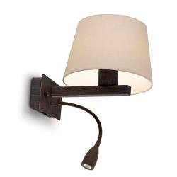 Torino (Solo Structure) Wall Lamp without lampshade 1x13w E27 + lector 3w LED - Brown aged