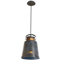 Vintage Lampada a sospensione 26,5cm E27 ámbar d´Oro Grigio invecchiato