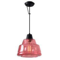Color Lampe Suspension 1xE27 MAX 60W 24,4cm - Noir Mat Diffuseur rosa