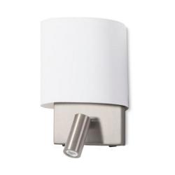 Rack luz de parede 1xLED Cree 7W + lector LED Cree 2,2W - Níquel Satin Difusor branco