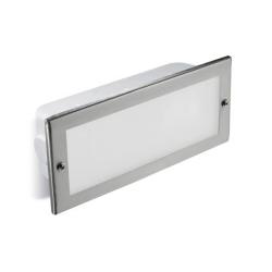 Hercules Recessed wall with grill 24x10x8cm Stainless Steel AISI 316 1xE27 MAX 60W