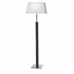Devon lámpara of Floor Lamp E27 PL E 23W Chrome lampshade lino white