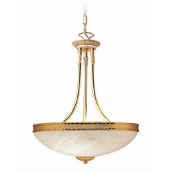 Cobra Pendant Lamp Gold Shiny and Satin Alabaster white