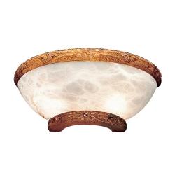 Wall Lamp white Alabaster white with talla Brown