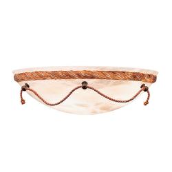 Wall Lamp Patine/Copper Alabaster white with talla Brown