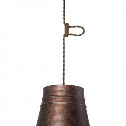 Bucket Pendant Lamp Small 1xE27 100W latón/white antiguo
