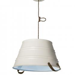 Bucket Lámpara Colgante Mediana 1xE27 100W latón/blanco antiguo