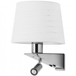 Gloss (Solo Structure) Wall Lamp without lampshade 1xE27 60W + LED Reading 1,1W Nickel Satin/Chrome