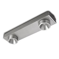 Ledio Downlight fisso per 2 powerled Alluminio spazzolare luce bianca /calida