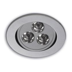 Ledio Downlight orientable pour 3 powerled Aluminium brosser lumière blanc /calida