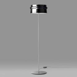 Aro TR lámpara de Lâmpada de assoalho E27 Cromo/Vidro Preto Pulido