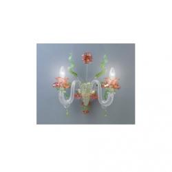701 P2 Wall Lamp Glass pink Green Gold/Oro