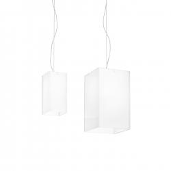 Gluéd rectangular Pendant lamp M White