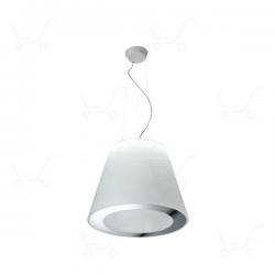 Vulcanone Pendant Lamp indoor M white/Natural/Chrome