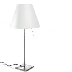 Costanza Table Lamp versión Complete telescópica dimmer sensorial + white lampshade + Accessory Diffuser - Aluminium