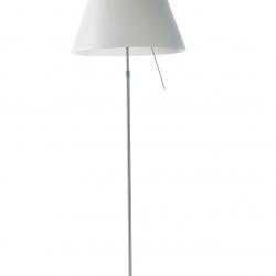 Costanza Floor Lamp Complete telescópica with dimmer + white lampshade + Accessory Diffuser E27 105w - Aluminium