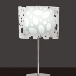 Moon Lampe de table Chrome/blanc 1L