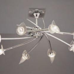 Flavia Lampe Semiplafonnier chromé brillant 8L