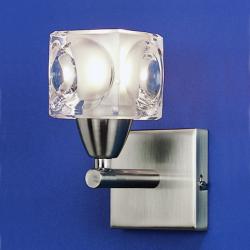 Cuadrax Wall Lamp Nickel Satin/Optico 1L