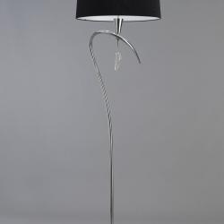 Mara lámpara de Lâmpada de assoalho 177,5cm 3xE27 20w Cromo/Preto
