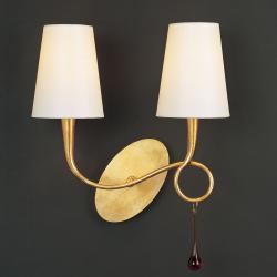Paola Wall Lamp 2 arms 2xE14 40w Gold