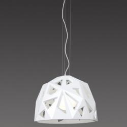 Facette Pendant Lamp 1L white white + Chrome 1 x 26w E27 (No inc.)